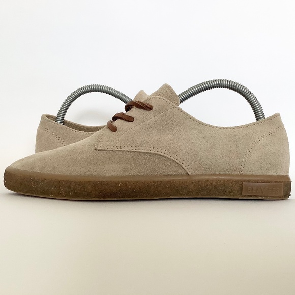 Mens Size 8.5 USED SeaVees Sun Tans Buck Sandstone Brown Suede Oxfords Shoes - Picture 3 of 8
